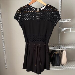 Marilyn Monroe Black Eyelet Lace Romper